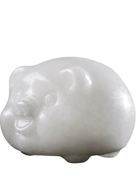 汉白玉石雕福猪摆件北欧客厅