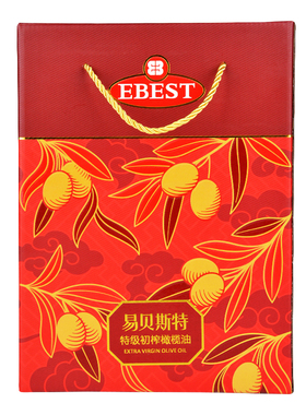 【空盒】ebest易贝斯特中国红特级初榨橄榄油礼盒送礼高档健康