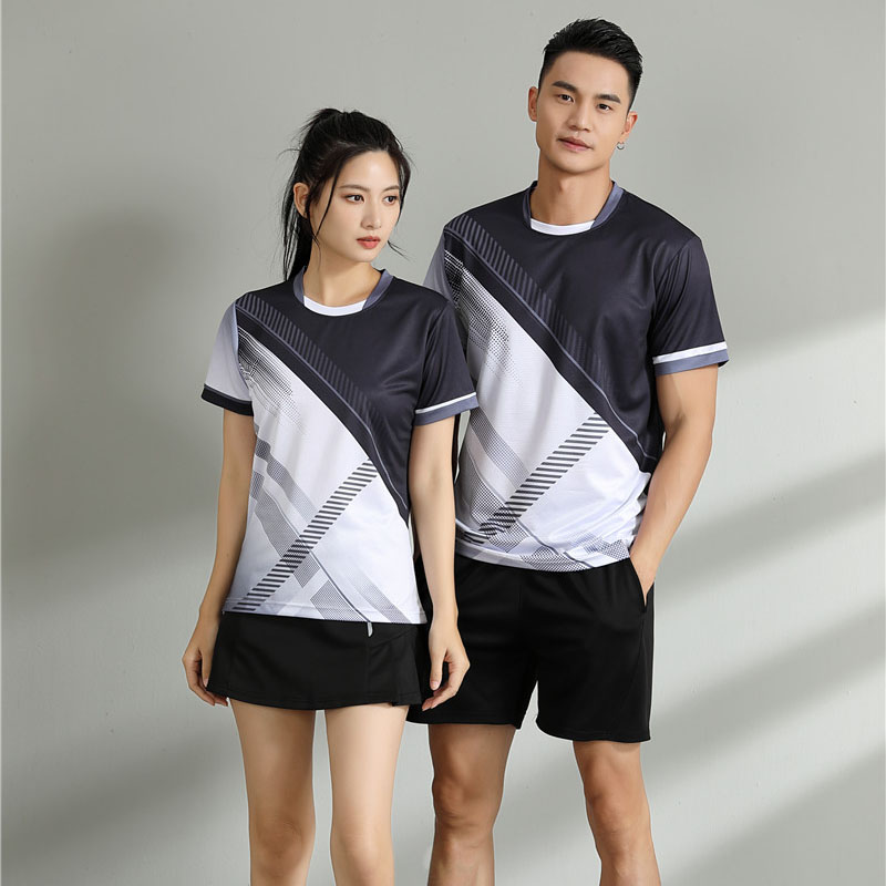 羽毛球服速干圆领运动套装情侣