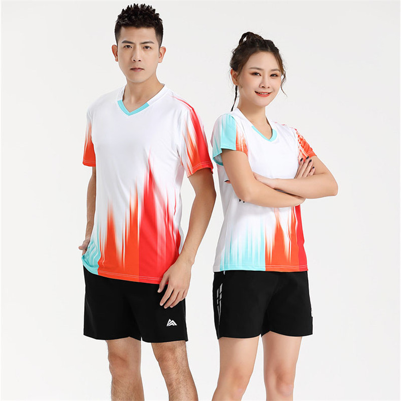 快干速干羽毛球服套装男女