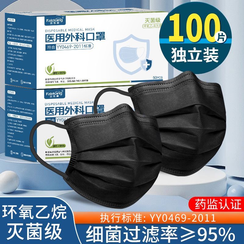 医用外科口罩一次性独立包装三层防护灭菌舒适透气防异味不勒耳
