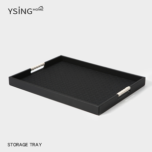 香薰托盘高级感家用桌面入户钥匙收纳盘中古风茶几置物盘饰品展示