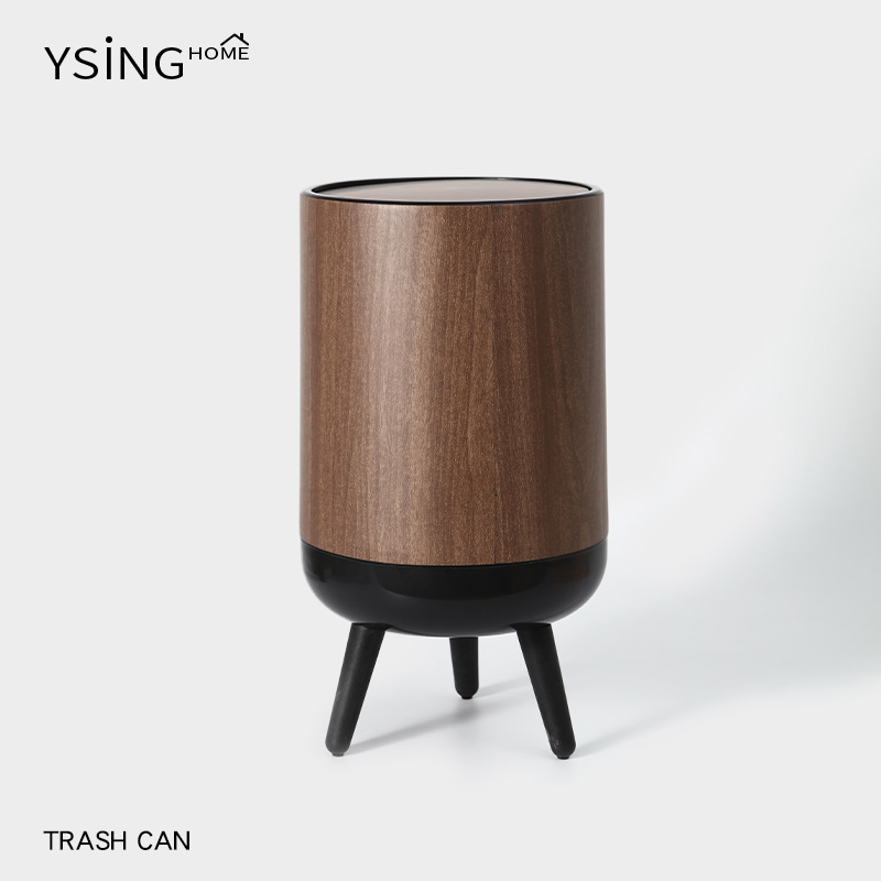 厨房垃圾桶加高带盖仿木纹纸篓