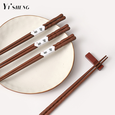 进口铁木筷子日式尖头无漆无蜡