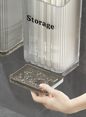 厨房放碗筷子篓收纳盒壁挂式家用高档新款沥水筷笼快子筒桶免打孔