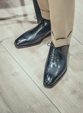 英国Gaziano&Girling固特异皮鞋手工整皮擦色Oxford牛津鞋Sinatra