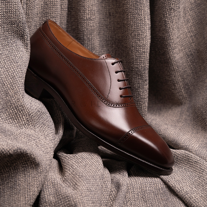 雅生AXEN手工固特异牛津皮鞋男