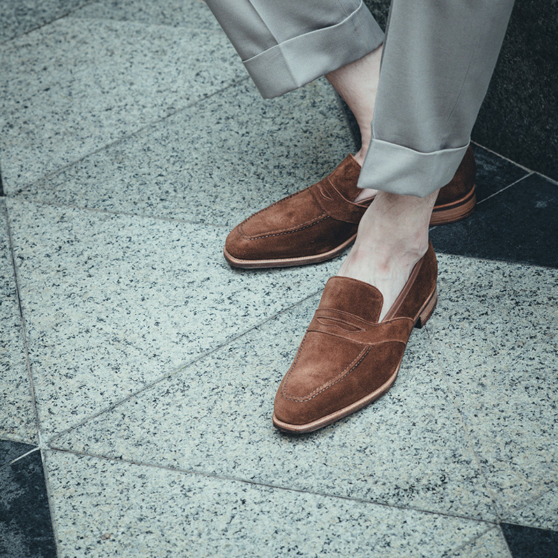 英国George Cleverley手工正装乐福皮鞋男固特异工艺Penny loafer