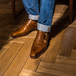 男鞋 Monk孟克正装 Roiluxe现货 Bemer手工商务皮鞋 意大利Stefano