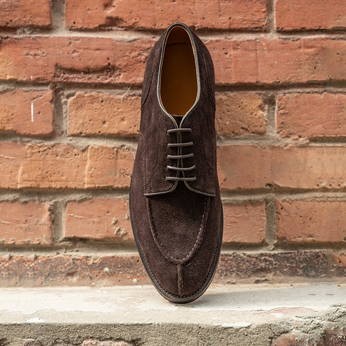棕色翻毛牛皮商务休闲分趾德比鞋