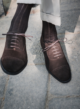 Badia手缝沿条工艺皮鞋 国产手工Oxford牛津商务正装休闲男士皮鞋