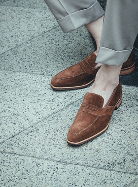 英国George Cleverley手工正装乐福皮鞋男固特异工艺Penny loafer