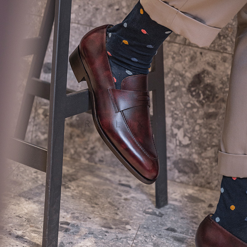 拙履【流玉】小牛皮便士乐福皮鞋