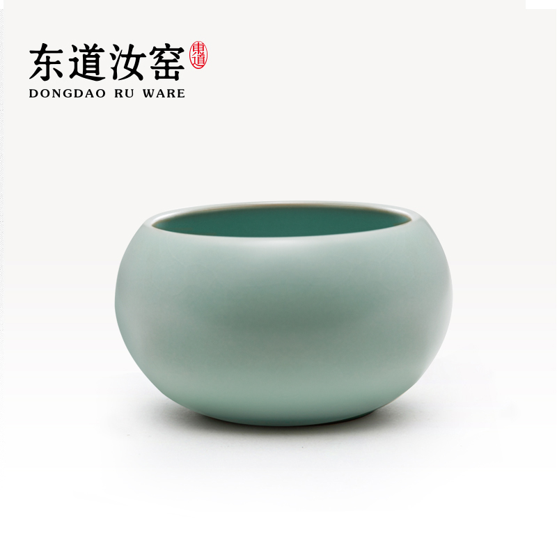 东道汝窑陶瓷茶杯冰裂釉