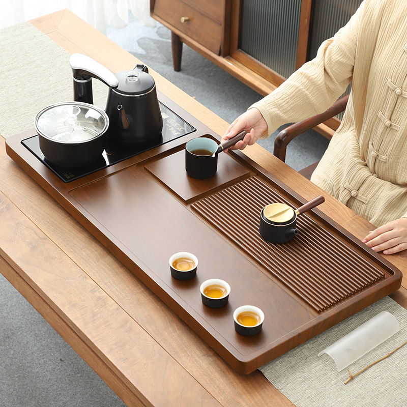 唐湘四合一烧水一体大号茶盘套装