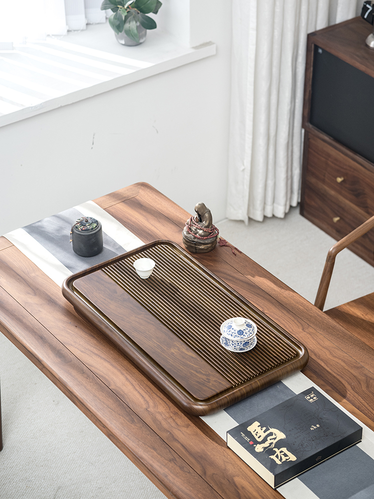 整块茶盘实木电木款干泡石头茶台办公室茶台家用竹制排水简易茶海