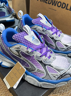 紫色联名巴黎3xl复古老爹鞋男女款夏季厚底增高鞋情侣休闲运动鞋