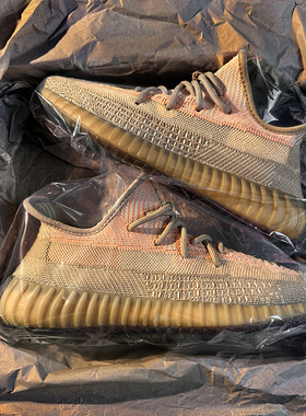 官方正品OG YEEZY脏橙椰子鞋350男女款情侣百搭运动跑步休闲鞋子