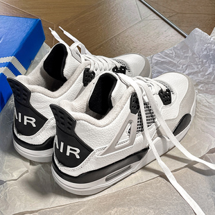 aj4小白水泥男鞋秋冬莆田2026新款篮球高帮鞋子男休闲运动鞋女鞋