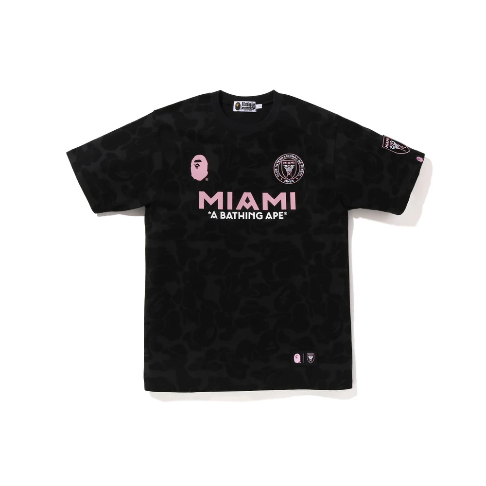 thumbnail for New APE Short Sleeve x MIAMI Miami International Collaboration Sports Camouflage Embroidered Ape Head T-Shirt for men and women