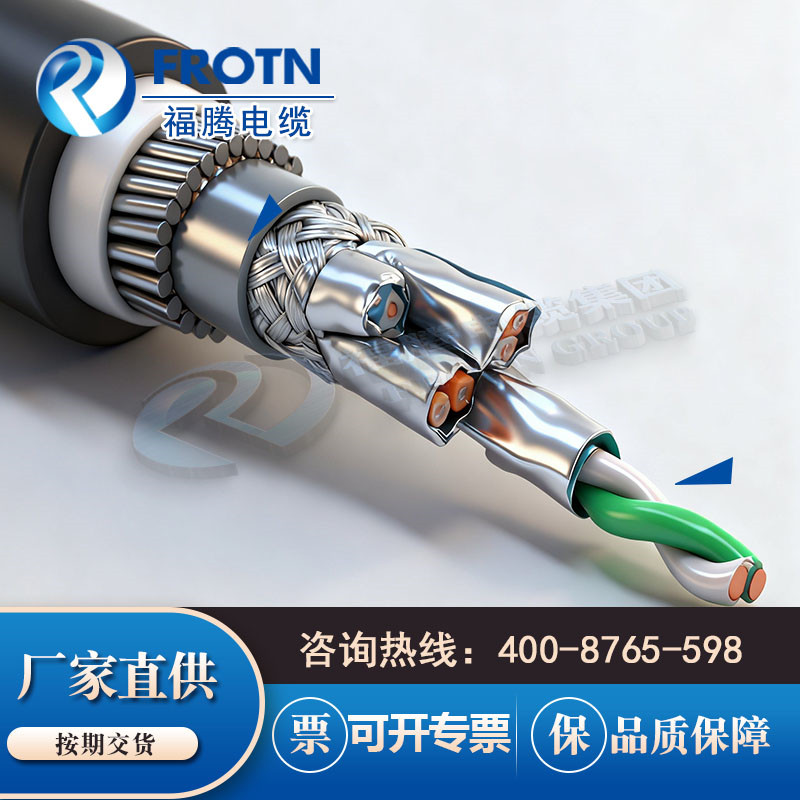 超六类 CAT6A 双屏蔽 低烟无卤阻燃钢丝铠装网线