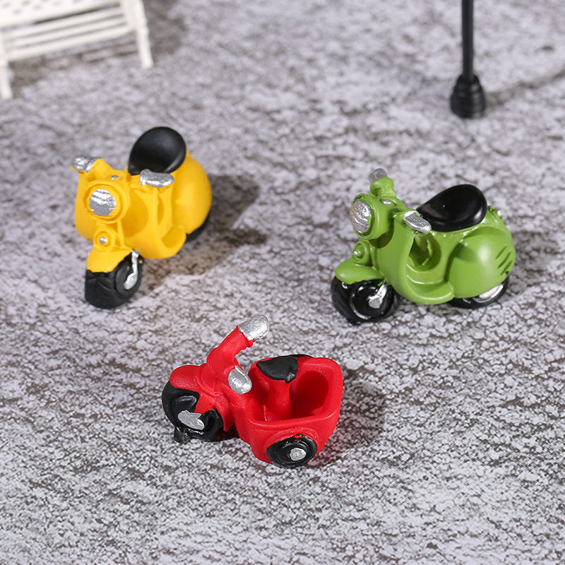 创意摆件摩托车迷你小车微景观装饰摆饰鱼缸水族箱迷你树脂小摆件