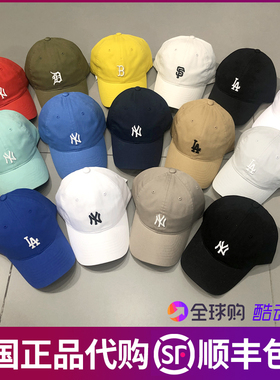 韩国mlb帽子新款小标软顶ny洋基队棒球帽可调节la男女鸭舌帽CP77