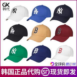 韓國(guó)MLB帽子24新款 NY洋基隊(duì)白色黑標(biāo)硬頂可調(diào)節(jié)棒球帽防曬3ACP08