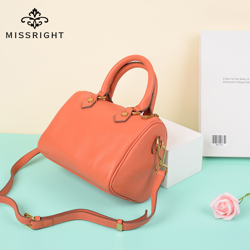 MISSRIGHT真皮包包手提包女斜挎两用枕头包宽肩带女包波士顿包