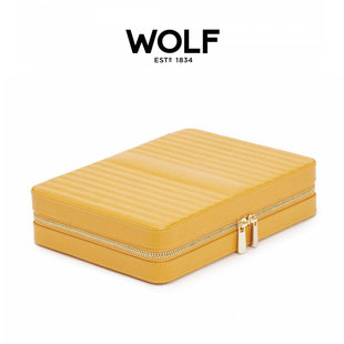 英国WOLF 真皮旅行首饰盒戒指耳环珠宝项链收纳盒 MARIA大号拉链式