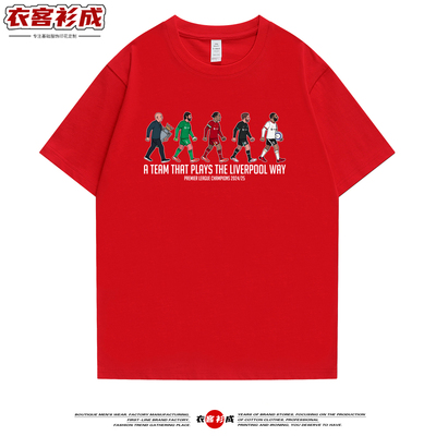利物浦夺冠t恤卡通版短袖