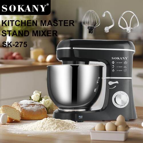 外贸出口SOKANY275厨师机8L容量多功能自动家用揉面机Stand Mixer