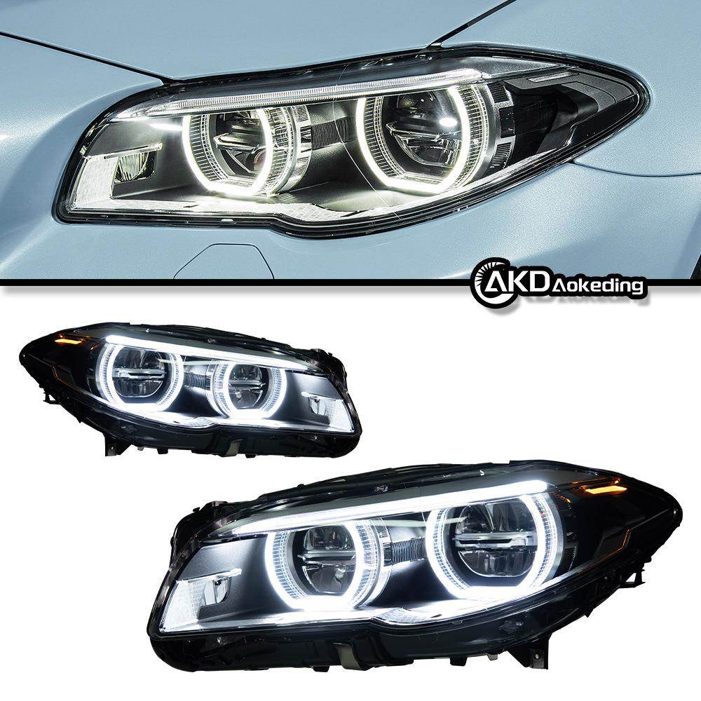 适用于11-17款宝马5系F10大灯升级总成改天使眼LED日行灯行车灯车