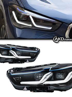 专用于宝马X1大灯总成16-19款F48F49改装日行灯流水转向灯LED大灯