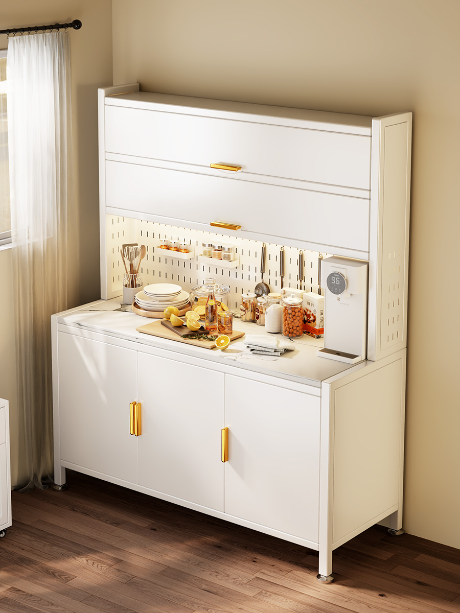 厨房岩板橱柜微波炉储物柜多层落地餐边柜多功能收纳碗柜置物架