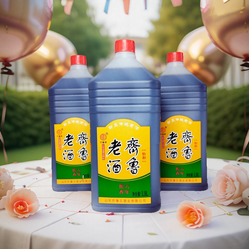 齐鲁老酒焦香六年1.8升桶装黄酒