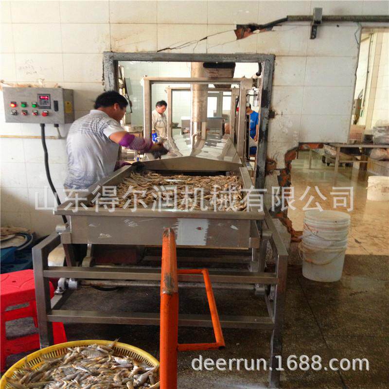麻辣小鱼干油炸机 小鱼仔油炸锅 鱼块上浆油炸生产线 产量大高效