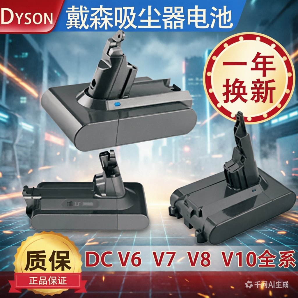适配dyson戴森吸尘器电池v6v7v8v10dc62/58 SV12/11SV03/SV09