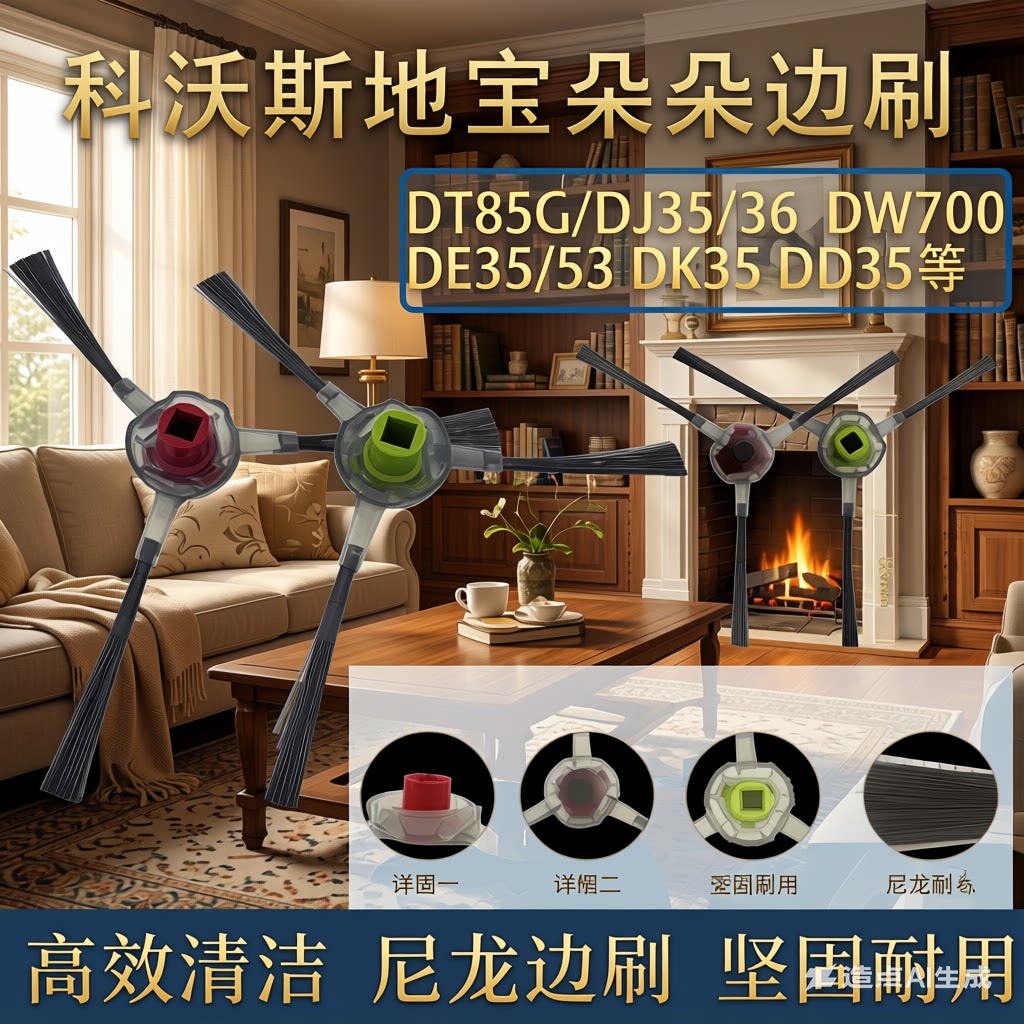 适配科沃斯扫地机配件边刷DJ35/DD35 dd33DD37DG36/DK45/DE35配件