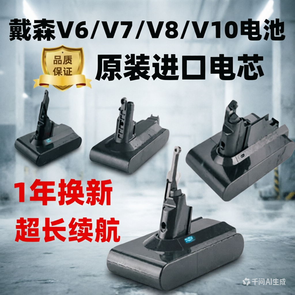 适配dyson戴森吸尘器v8电池V6配件V7 V10 DC44/45/72/58/61锂电池
