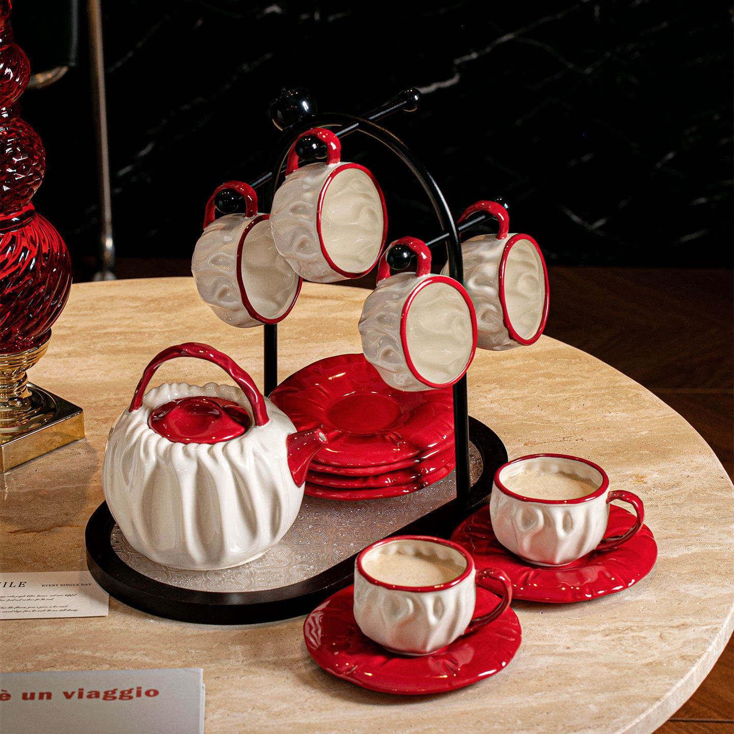 法式陶瓷杯具套装家用客厅花茶壶水杯高级感乔迁结婚送礼实用水具,餐饮具,水具套装,淘宝优惠券,粉丝福利购,淘宝优惠卷