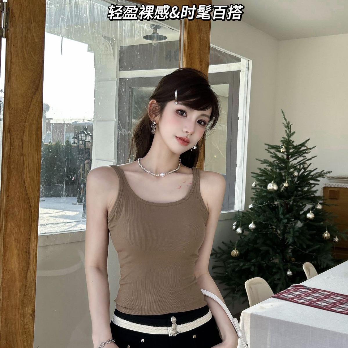 新款辣妹美拉德吊带背心法