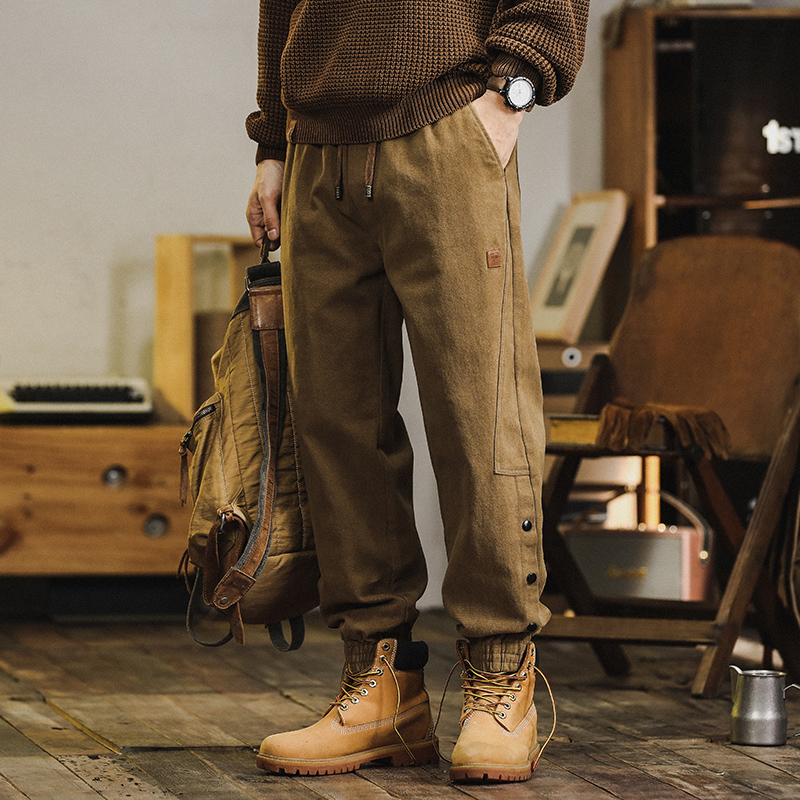 美式重磅工装裤男加绒加厚