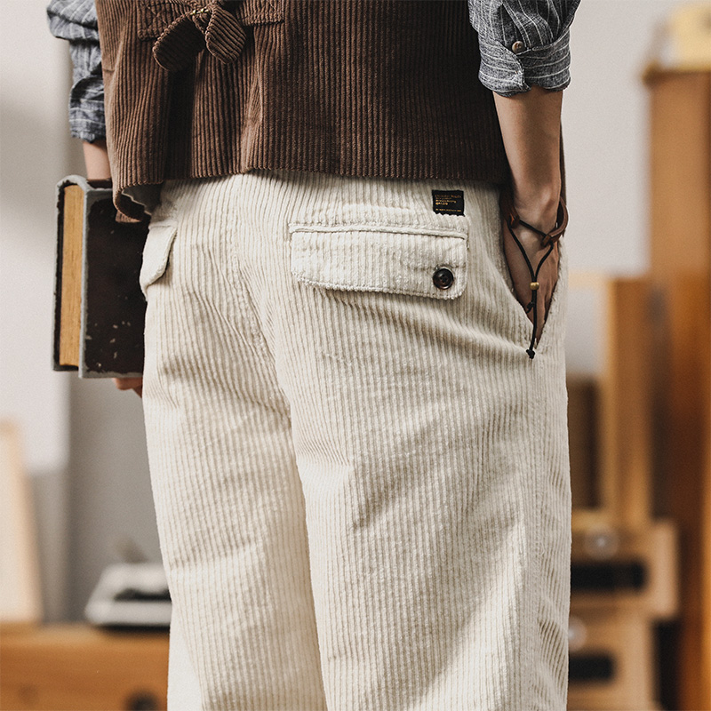 灯芯绒男裤子宽松休闲长裤