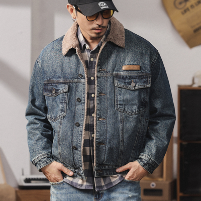 羊羔绒牛仔外套男款高级感痞帅