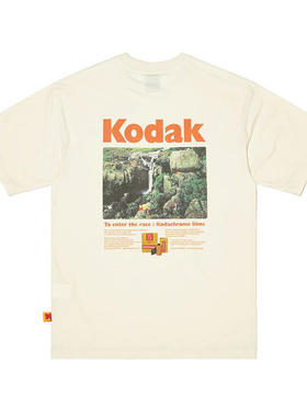 Kodak柯达100%纯棉上衣圆领短袖百搭男女T恤