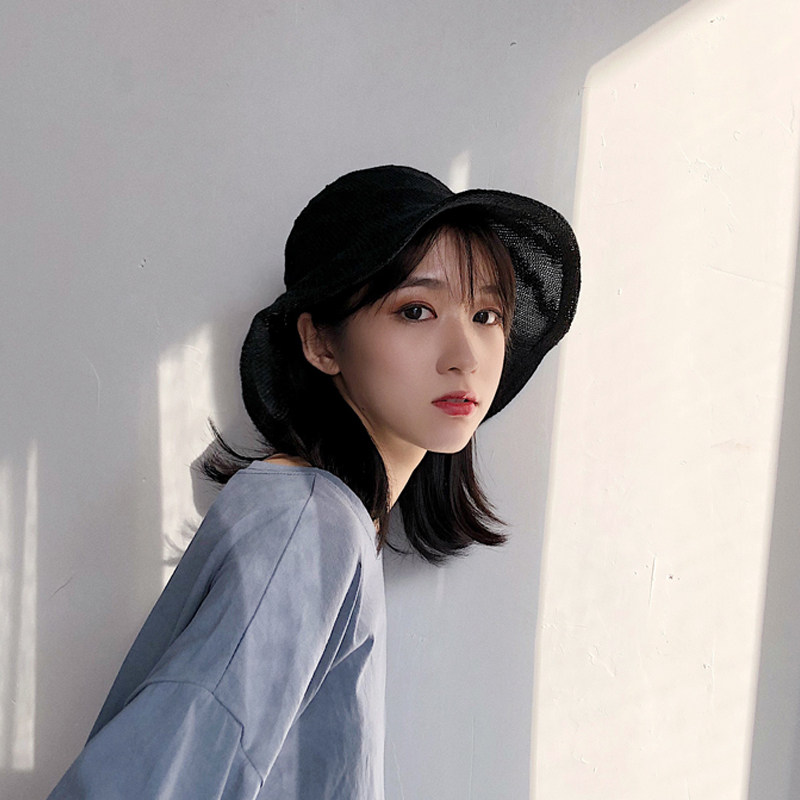 渔夫帽女夏季天薄款遮阳帽女日系大檐防晒太阳帽韩版百搭帽子女潮