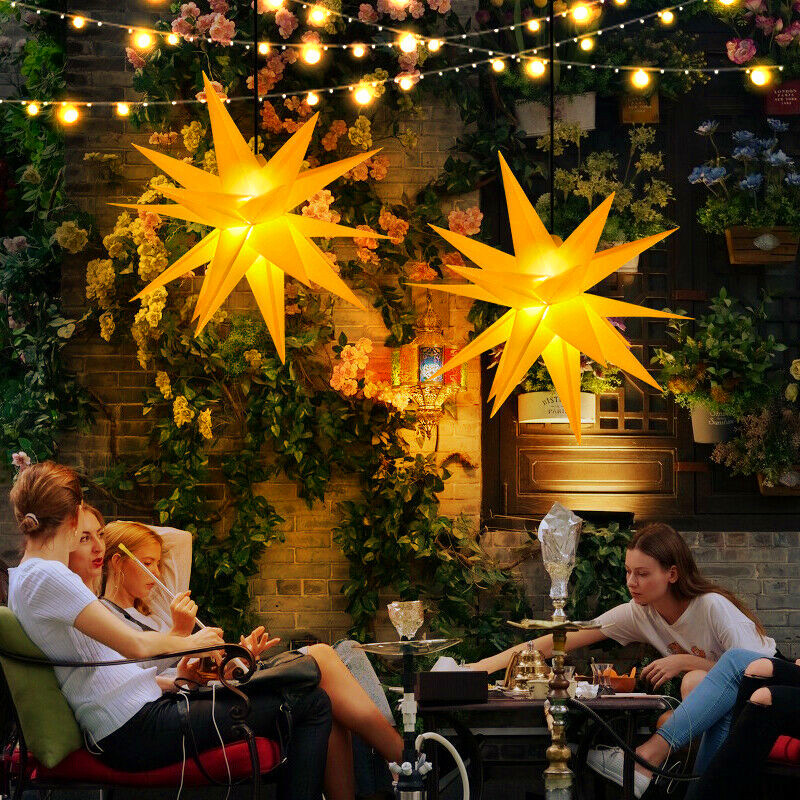 圣诞装饰品LED3D星星户外防水暴炸多角星挂灯新年酒店庆典挂饰装