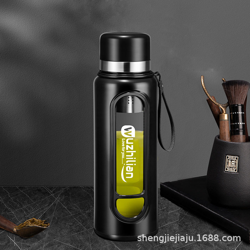 便携茶水分离玻璃杯大容量防摔