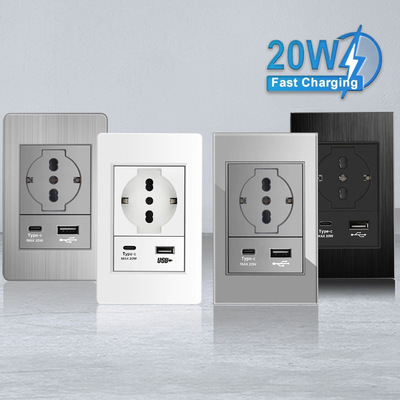 118型德意插座外贸出口USB+typec